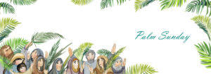 Rectangular watercolor frame Palm Sunday