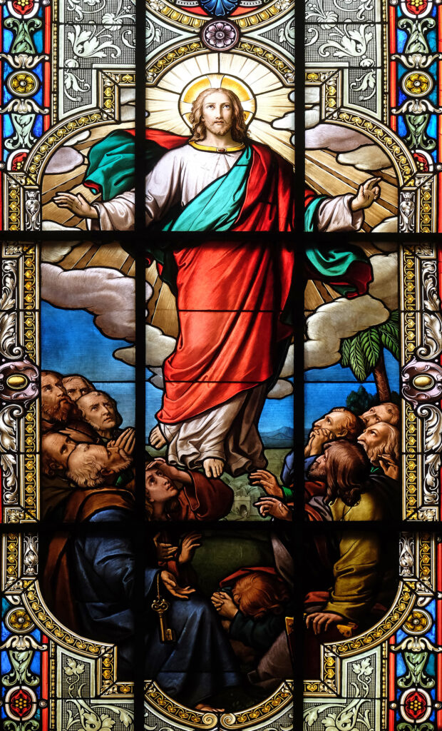 Ascension of Christ, stained glass window in the Saint Nicholas